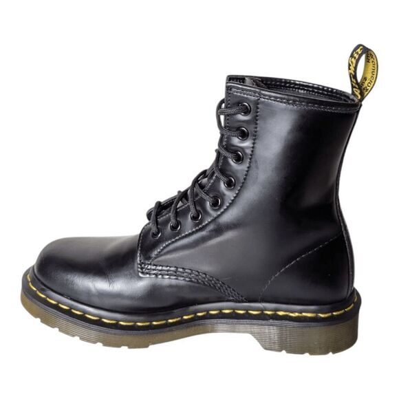 DR. MARTENS 1460 Black Smooth Leather Combat Boot Size 7 - Picture 7 of 11